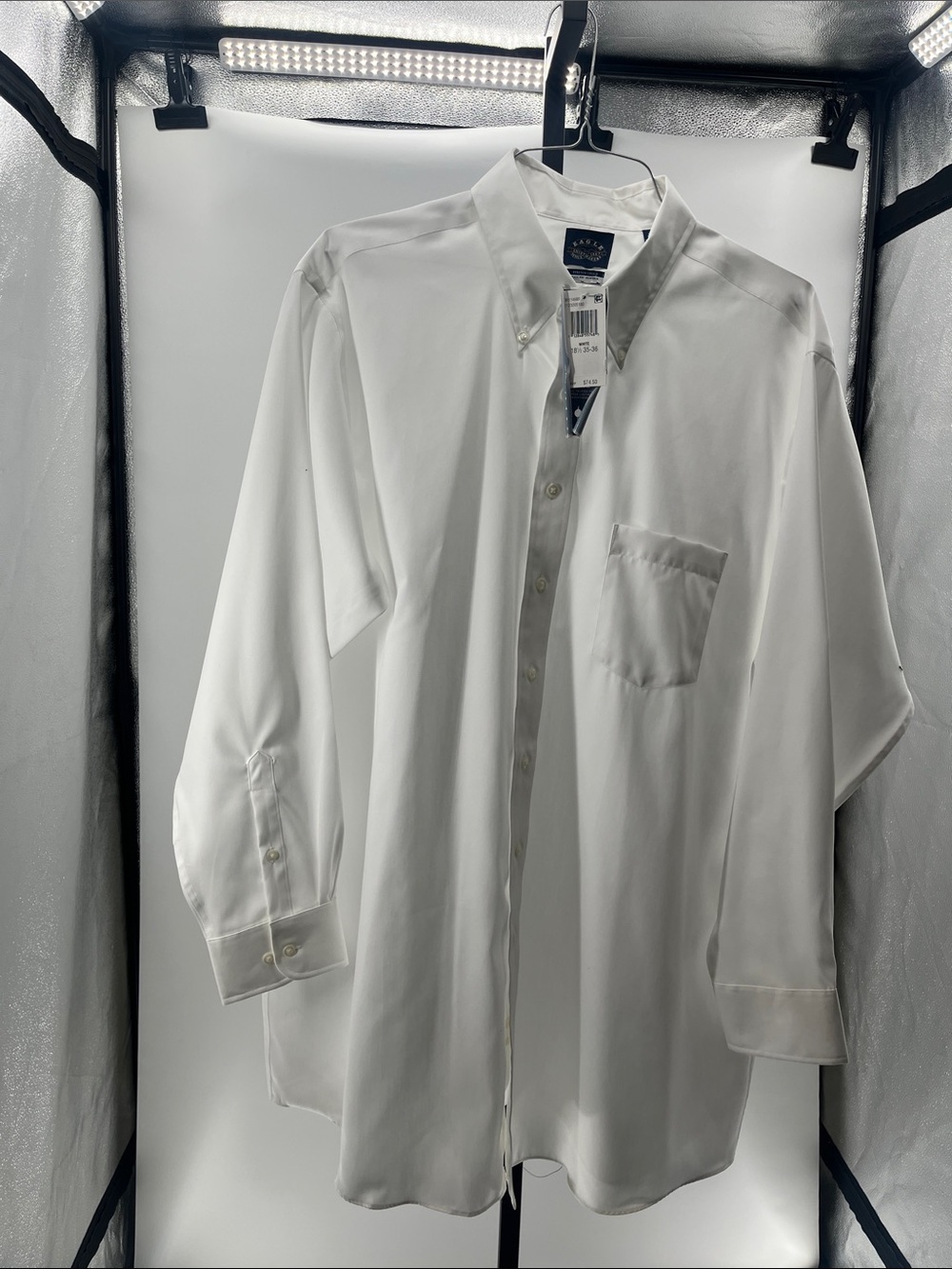 Classic White Dress Shirt with Button-Down Collar